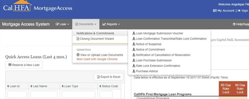 screen shot of duplicate loan confirmation transmittal